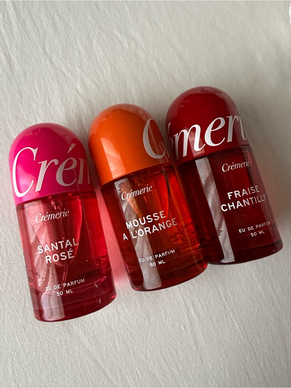 Cremerie Set Santal Rose, Mousse A L’Orange, Fraise Chantilly set of 3